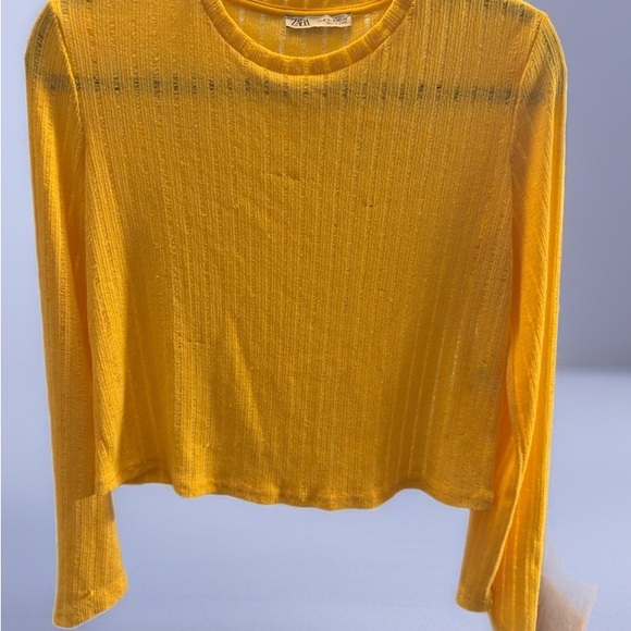 Zara Mustard Ribbed Top - Picture 4 of 5